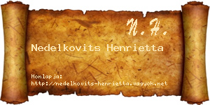 Nedelkovits Henrietta névjegykártya